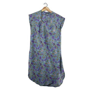 Vintage Silk Floral Tunnel Dress M